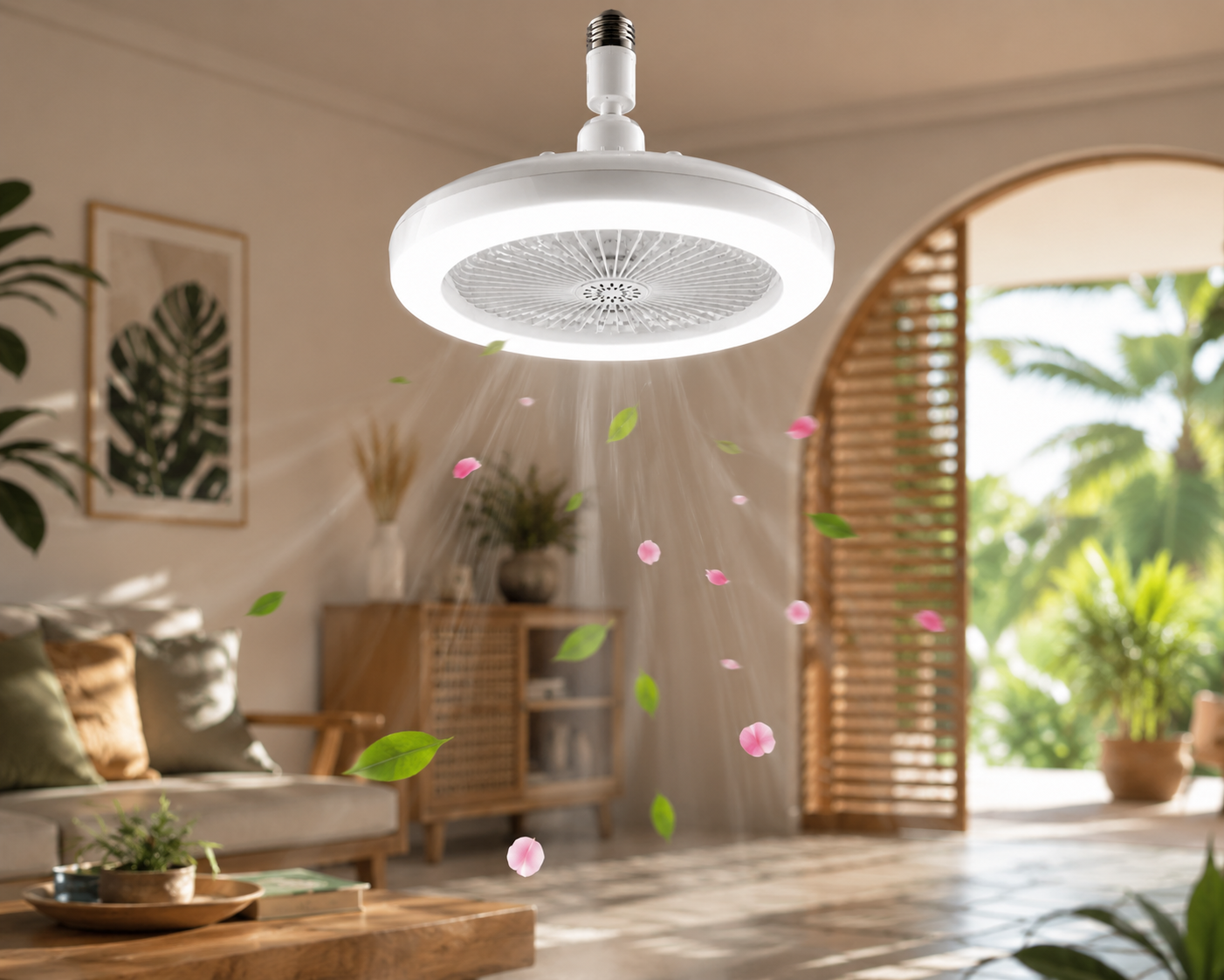 ABANICO CON LED Y AROMATIZANTE MULTIFUNCIONAL