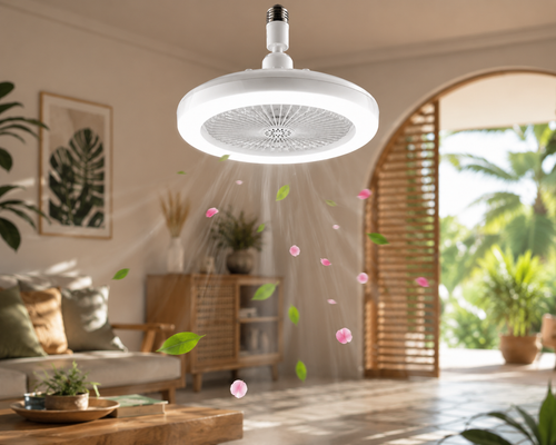 ABANICO CON LED Y AROMATIZANTE MULTIFUNCIONAL
